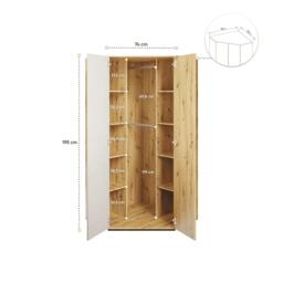 Qubic 01 Corner Wardrobe 95cm - Oak Artisan 95cm - thumbnail 3