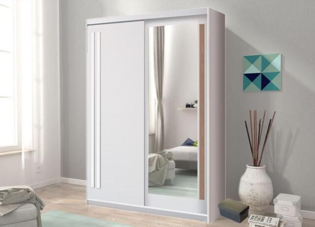 Effect 2 Sliding Door Wardrobe 175cm - Anderson Pine (White Wash) 175cm - image 1