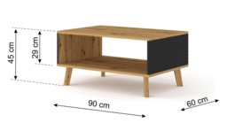 Luxi Coffee Table 90cm - Oak Artisan 90cm - thumbnail 2