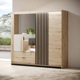 Tally Hinged Door Wardrobe 220cm - Oak Artisan 220cm - thumbnail 1