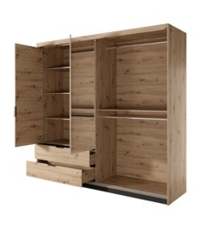 Tally Hinged Door Wardrobe 220cm - Oak Artisan 220cm - thumbnail 3