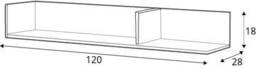 Imola IM-11 Wall Hung Shelf 120cm - White Matt 120cm - thumbnail 5