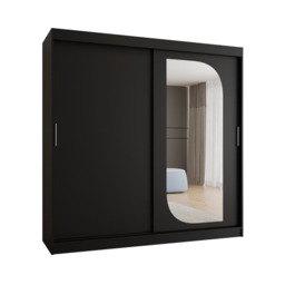 Lucy Sliding Door Wardrobe 200cm - Black 200cm - thumbnail 6