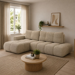 Corner Sofa Bed Soho - Grey 286cm Left - thumbnail 2