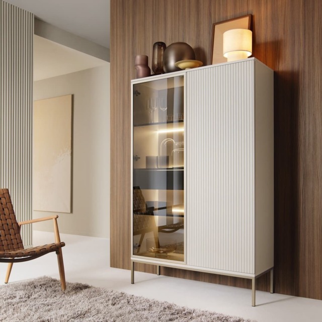 Sento Display Cabinet 104cm - Cashmere 104cm - image 1