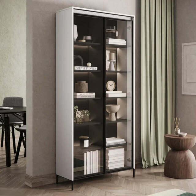 Trend TR-07 Tall Display Cabinet 92cm - White Matt 92cm - image 1