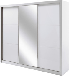 Siena 12 Sliding Door Wardrobe 258cm with LED - White Gloss 258cm - thumbnail 2