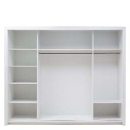 Siena 12 Sliding Door Wardrobe 258cm with LED - White Gloss 258cm - thumbnail 4