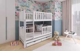 Lea Bunk Bed with Trundle and Storage - Pine Foam Mattresses - thumbnail 7