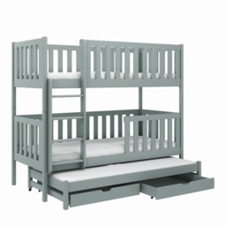 Lea Bunk Bed with Trundle and Storage - Pine Foam Mattresses - thumbnail 5