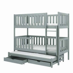 Lea Bunk Bed with Trundle and Storage - Pine Foam Mattresses - thumbnail 6