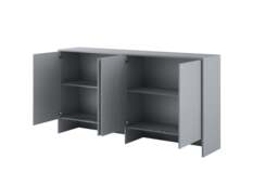 BC-06 Horizontal Wall Bed Concept 90cm With Storage Cabinet - Grey Matt 90 x 200cm - thumbnail 8