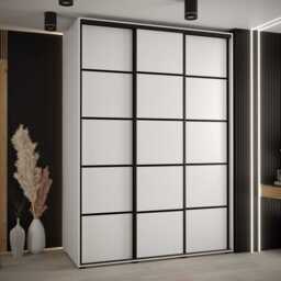 Cannes IV Sliding Door Wardrobe 170cm - White 170cm - thumbnail 1