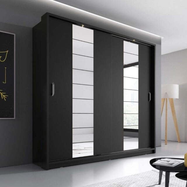 Arti 14 - 2 Sliding Door Wardrobe 220cm - Black Matt 220cm - image 1