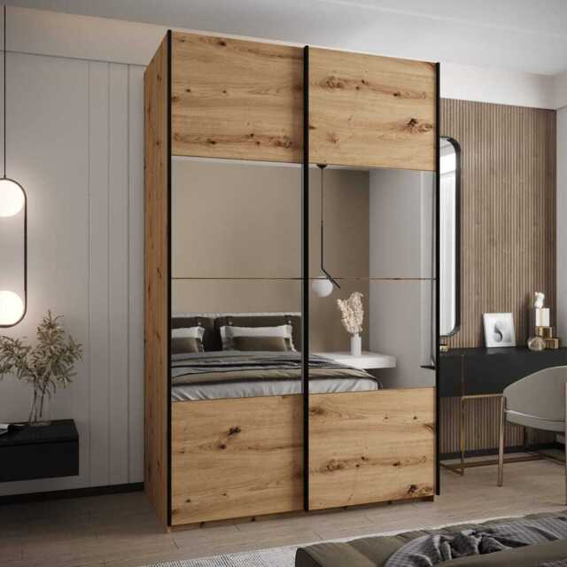 Trosa IV Sliding Door Wardrobe 160cm - Oak Artisan 160cm - image 1