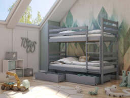 Wooden Bunk Bed Nemo with Storage - White Matt Without Mattresses - thumbnail 7