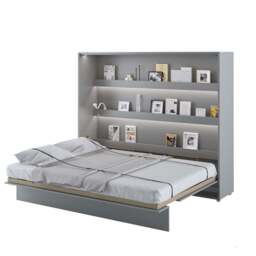 BC-14 Horizontal Wall Bed Concept 160cm With Storage Cabinet - White Gloss 160 x 200cm - thumbnail 7
