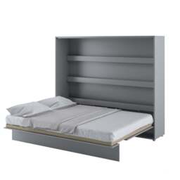 BC-14 Horizontal Wall Bed Concept 160cm With Storage Cabinet - White Gloss 160 x 200cm - thumbnail 5