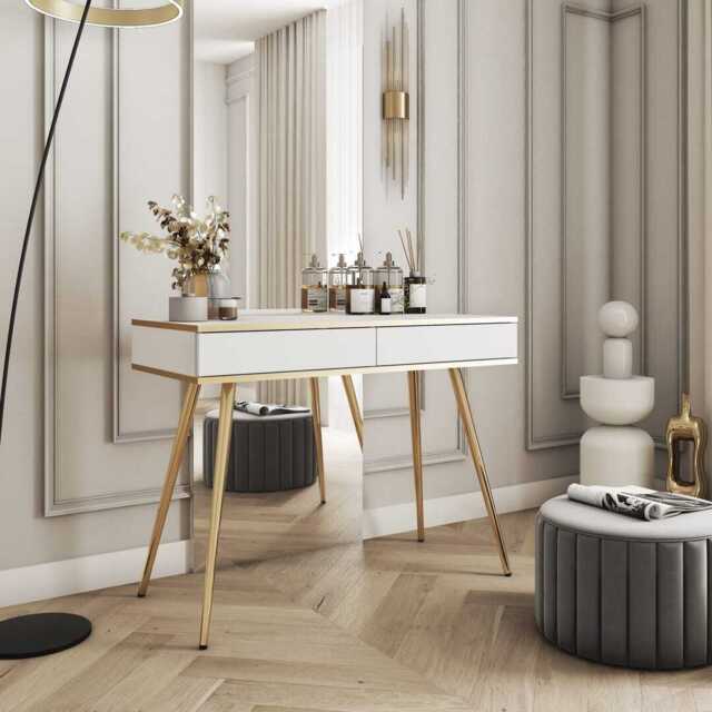 Oro Dressing Table 102cm - White 102cm - image 1