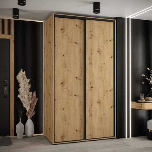 Cannes I Sliding Door Wardrobe 140cm - Oak Artisan 140cm - image 1