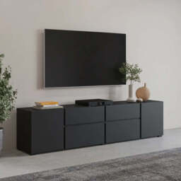 Visby TV Cabinet 195cm - Black 195cm - thumbnail 1