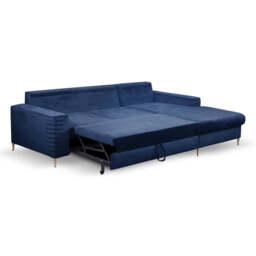 Corner Sofa Bed Collin - Grey 252cm Left - thumbnail 4