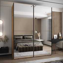 Trosa II Sliding Door Wardrobe 200cm - Black 200cm - thumbnail 3