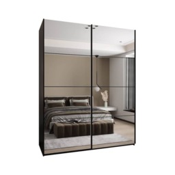 Trosa II Sliding Door Wardrobe 200cm - Black 200cm - thumbnail 2