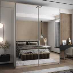 Trosa II Sliding Door Wardrobe 200cm - Black 200cm - thumbnail 7