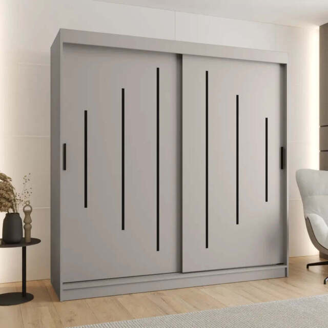 Rubino Y Sliding Door Wardrobe 200cm - Cashmere 200cm - image 1
