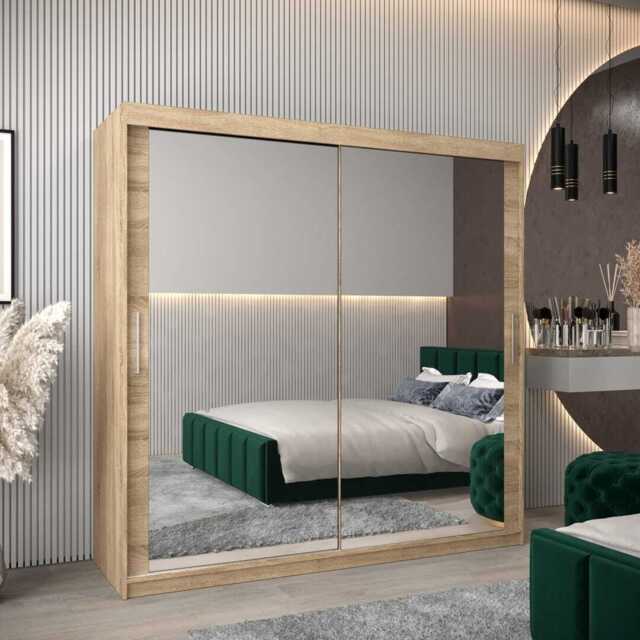 Tokyo III Sliding Door Wardrobe 200cm - Oak Sonoma 200cm - image 1