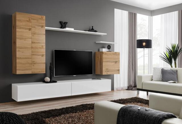 "Switch II Entertainment Unit For TVs Up To 70"" - White 270cm Oak Wotan" - image 1