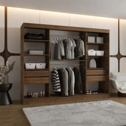 Rubino Y2 Sliding Door Wardrobe 250cm - Oak Walnut 250cm - thumbnail 3