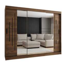 Rubino Y2 Sliding Door Wardrobe 250cm - Oak Walnut 250cm - thumbnail 4