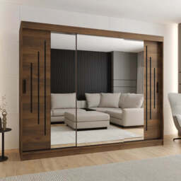 Rubino Y2 Sliding Door Wardrobe 250cm - Oak Walnut 250cm - thumbnail 1