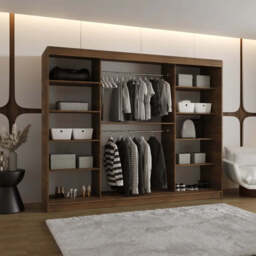 Rubino Y2 Sliding Door Wardrobe 250cm - Oak Walnut 250cm - thumbnail 2