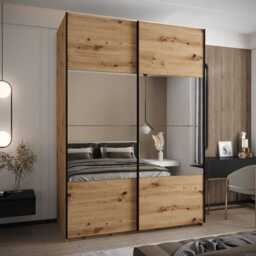 Trosa IV Sliding Door Wardrobe 170cm - Black 170cm - thumbnail 3
