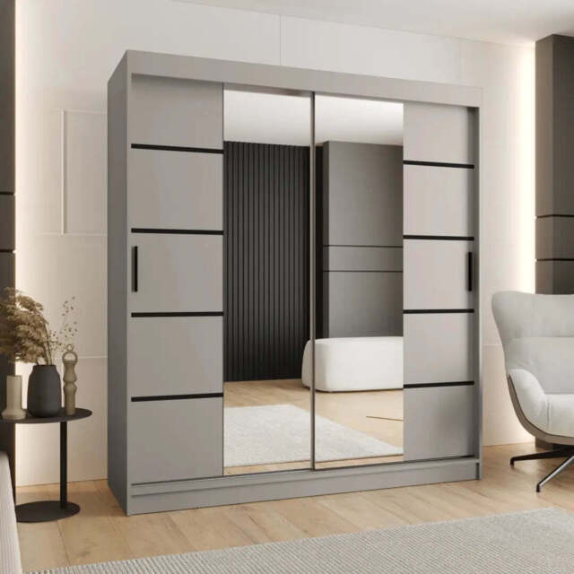 Rubino V4 Sliding Door Wardrobe 180cm - Cashmere 180cm - image 1