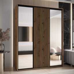 Sapporo II Sliding Door Wardrobe 200cm - Black 200cm - thumbnail 5