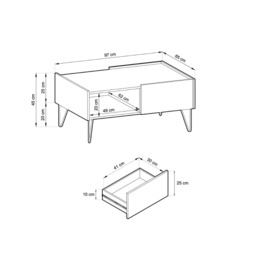 Harmony Coffee Table 97cm - Black 97cm - thumbnail 6