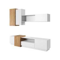 "Stockholm Entertainment Unit For TVs Up To 58"" - White 220cm"