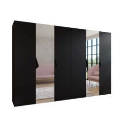 Sandi II Hinged Door Wardrobe 300cm - Black 300cm - thumbnail 7