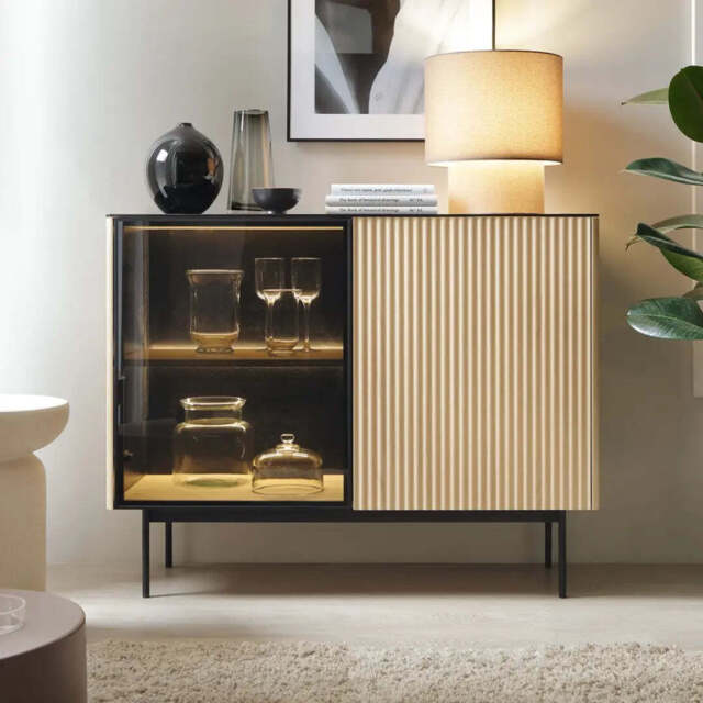 Orta Display Cabinet 107cm - Oak Vincenza 107cm - image 1