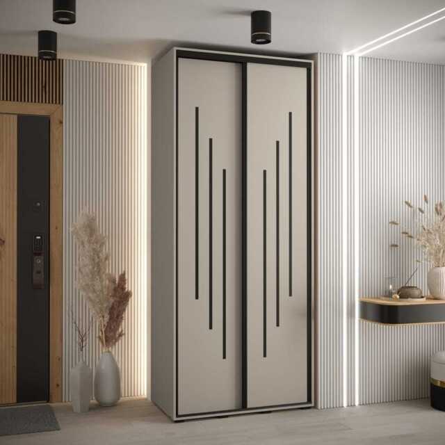 Dakota VIII Sliding Door Wardrobe 120cm - Cashmere 120cm - image 1
