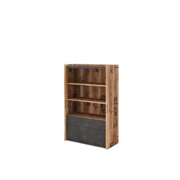 Fargo 05 Bookcase 90cm - Raw Steel 90cm