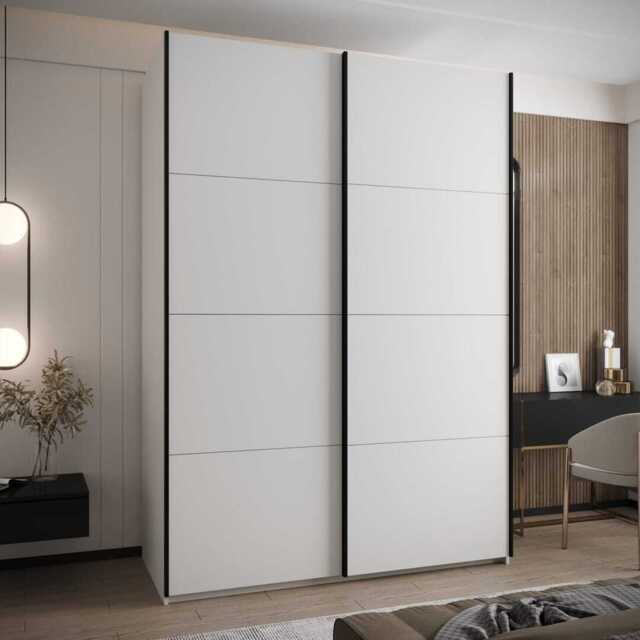 Trosa I Sliding Door Wardrobe 170cm - White 170cm - image 1