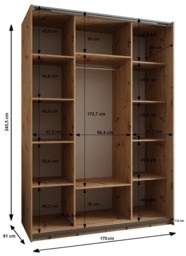 Trosa I Sliding Door Wardrobe 170cm - White 170cm - thumbnail 7