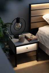 Gris Bedside Table 40cm - Grey 40cm - thumbnail 6
