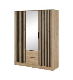 Nelly Hinged Door Wardrobe 155cm [Mirror] - Graphite 155cm - thumbnail 6