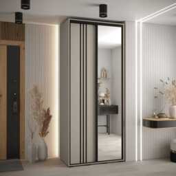 Dakota VII Sliding Door Wardrobe 110cm - Cashmere 110cm - thumbnail 1